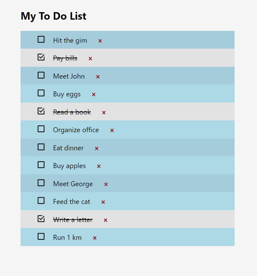 My to do list